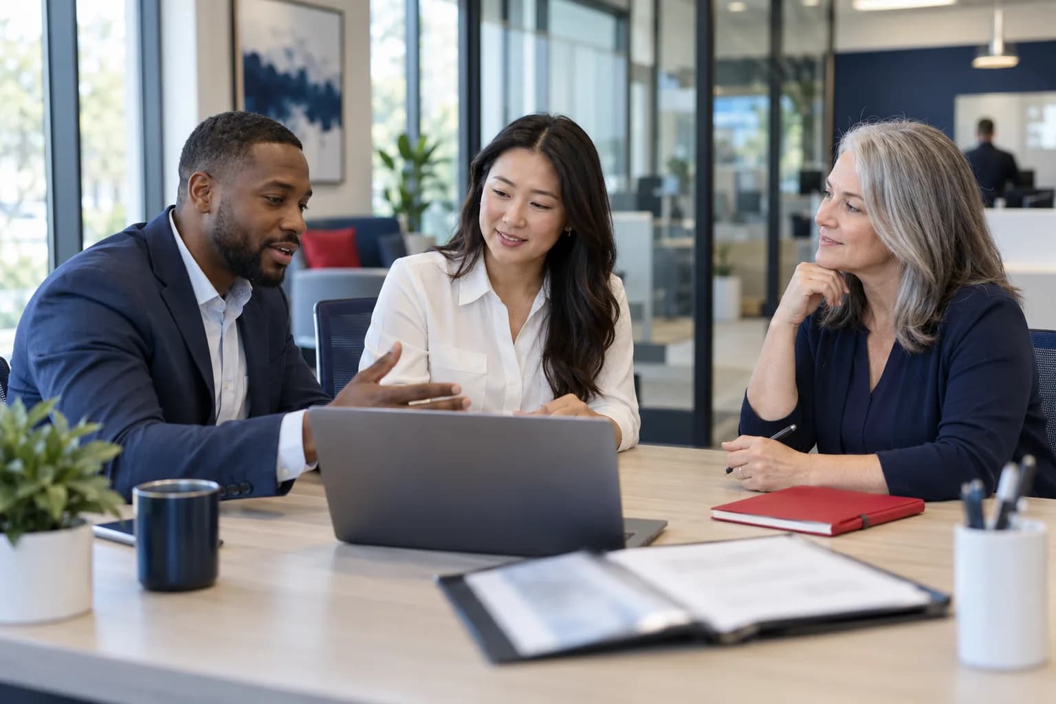 A working scene in a financial institutions business
