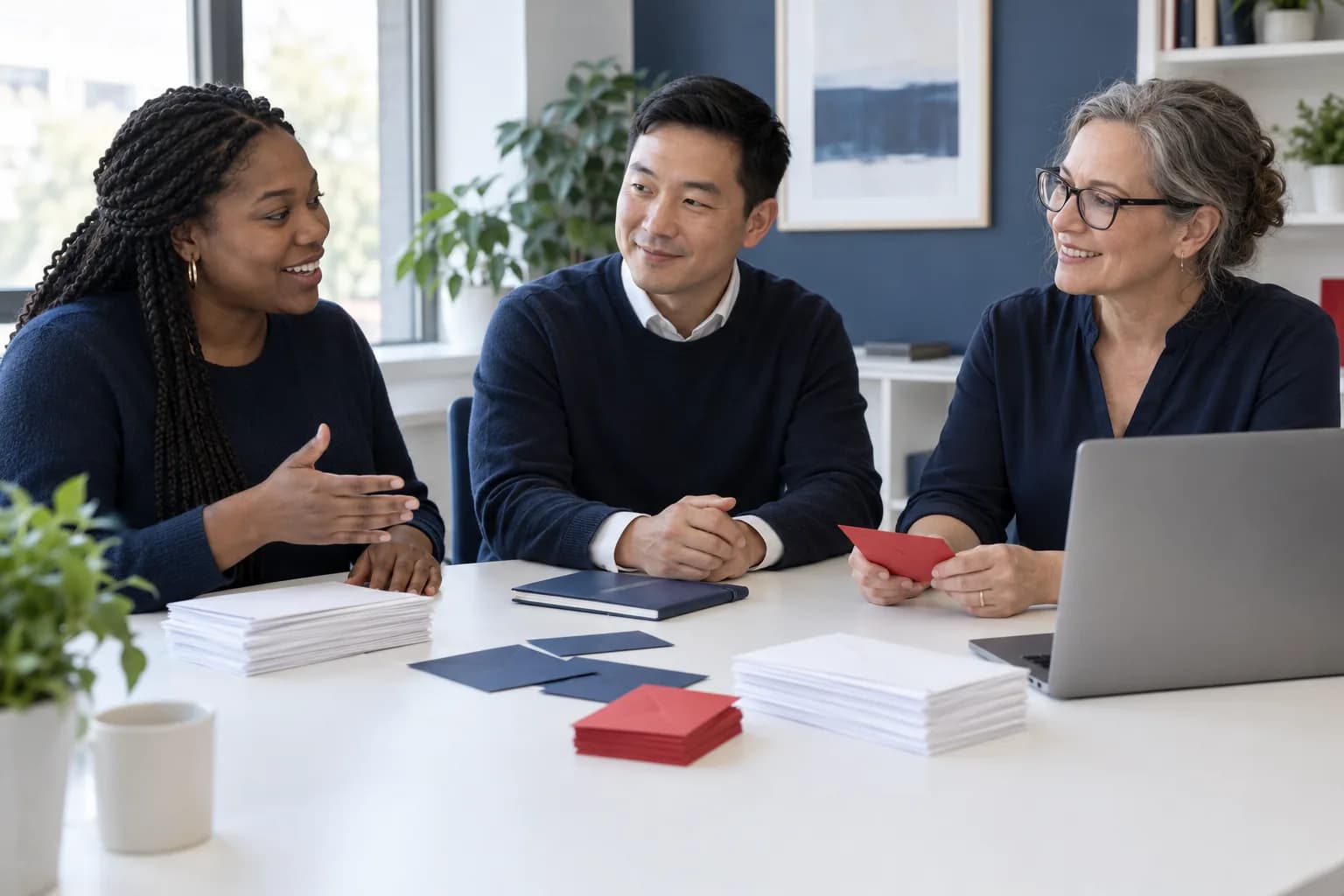 A working scene in a fundraising business