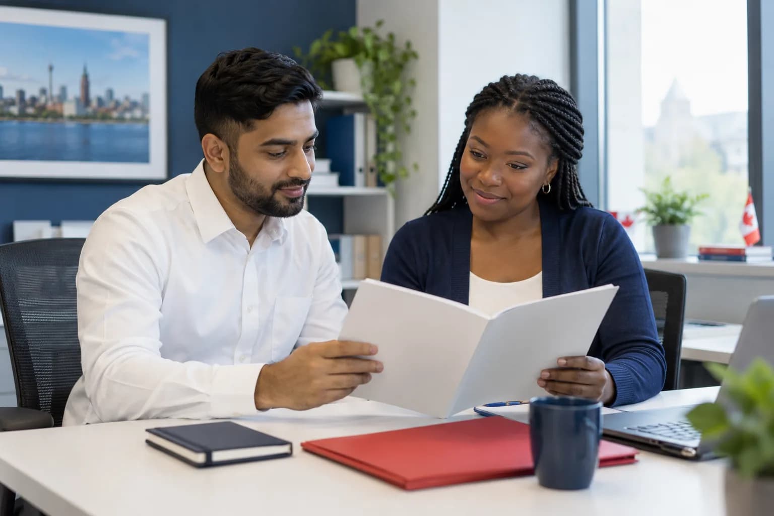 A working scene in a government services business