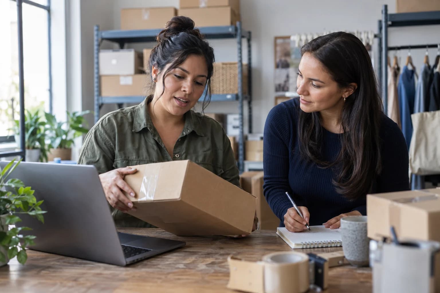 A working scene in a retail business