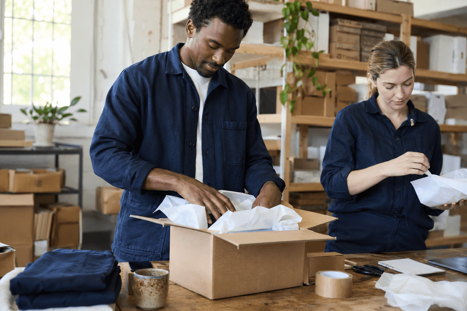 Retail colleagues helping with customer orders