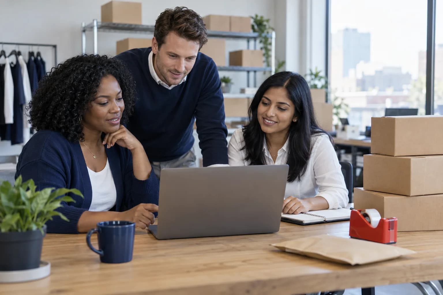 A working scene in a ecommerce business